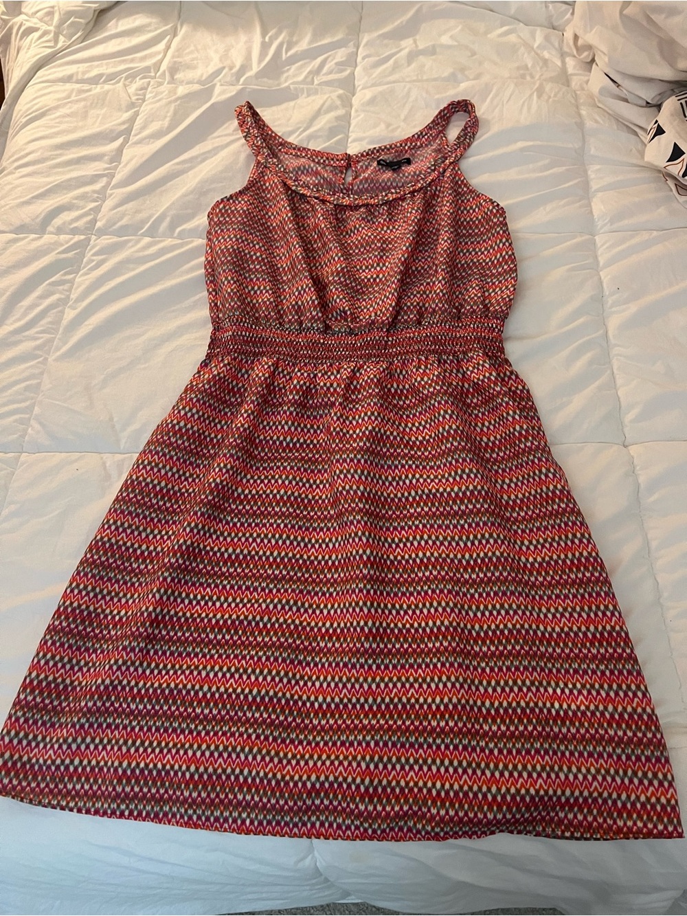 GAP Sleeveless Chevron Mini Dress in orange and Pink